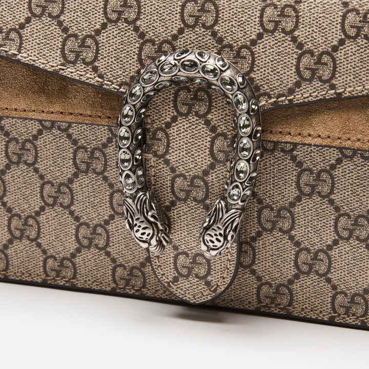 Gucci Beige GG Supreme Small Dionysus Shoulder Bag