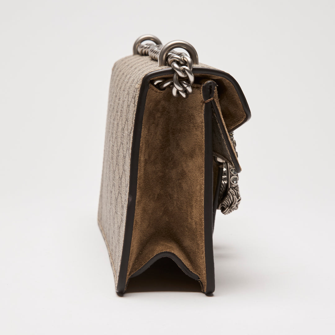 Gucci Beige GG Supreme Small Dionysus Shoulder Bag