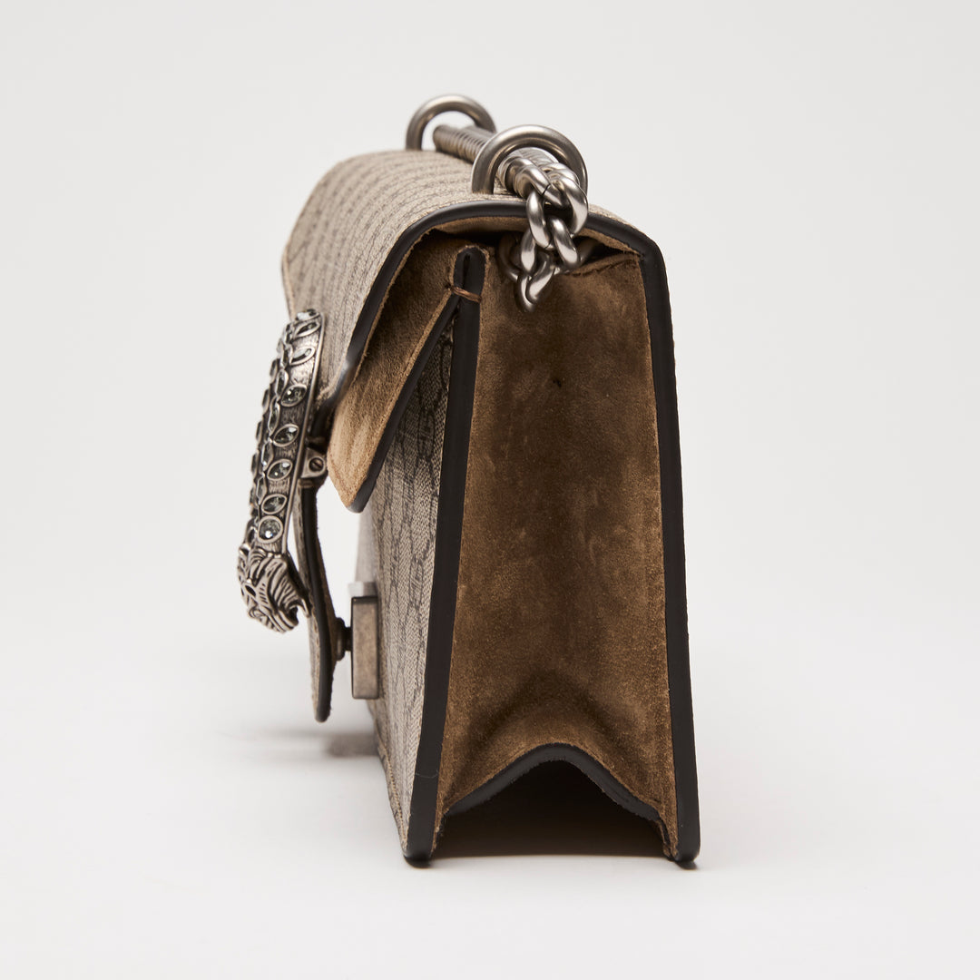 Gucci Beige GG Supreme Small Dionysus Shoulder Bag
