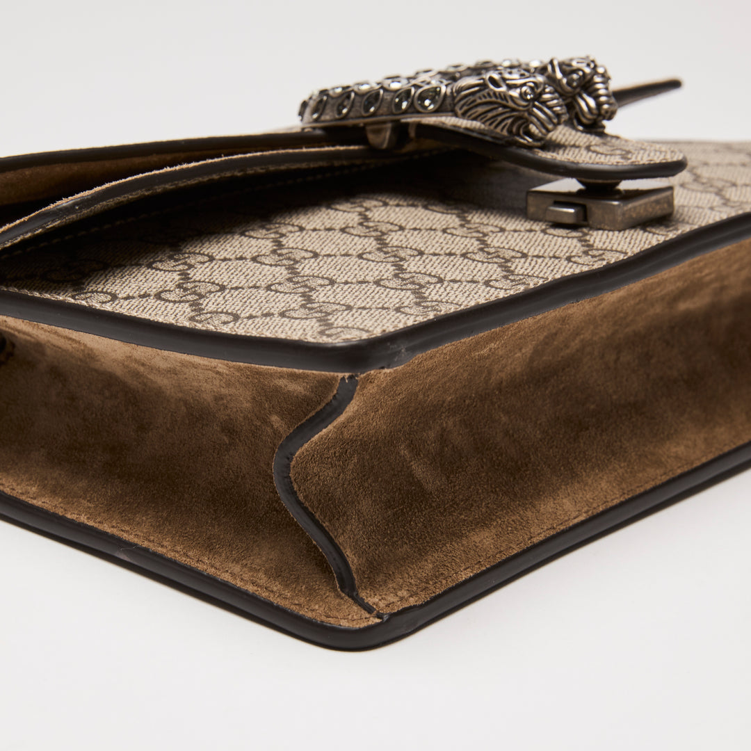Gucci Beige GG Supreme Small Dionysus Shoulder Bag