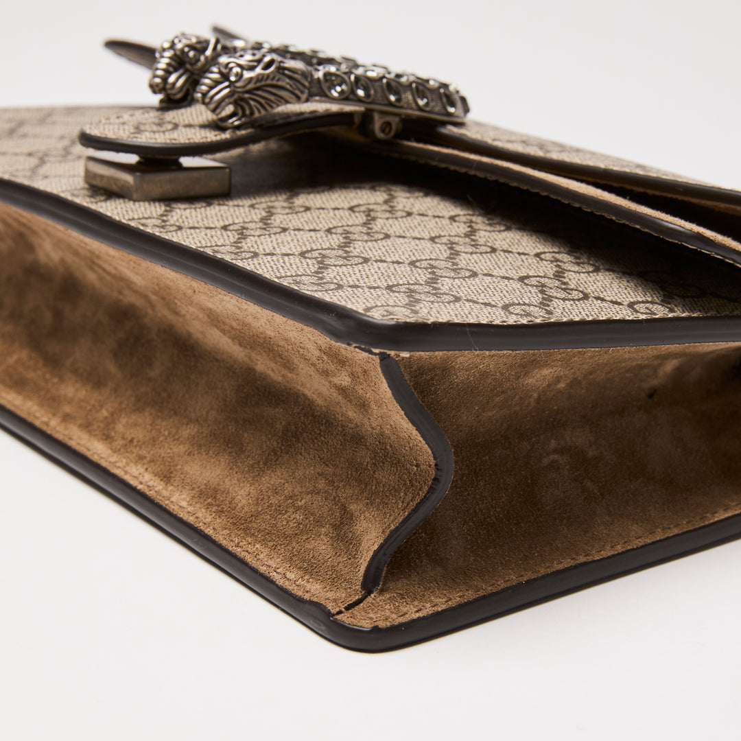 Gucci Beige GG Supreme Small Dionysus Shoulder Bag