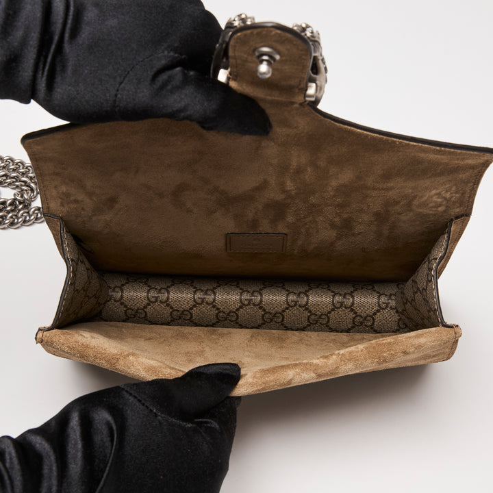Gucci Beige GG Supreme Small Dionysus Shoulder Bag