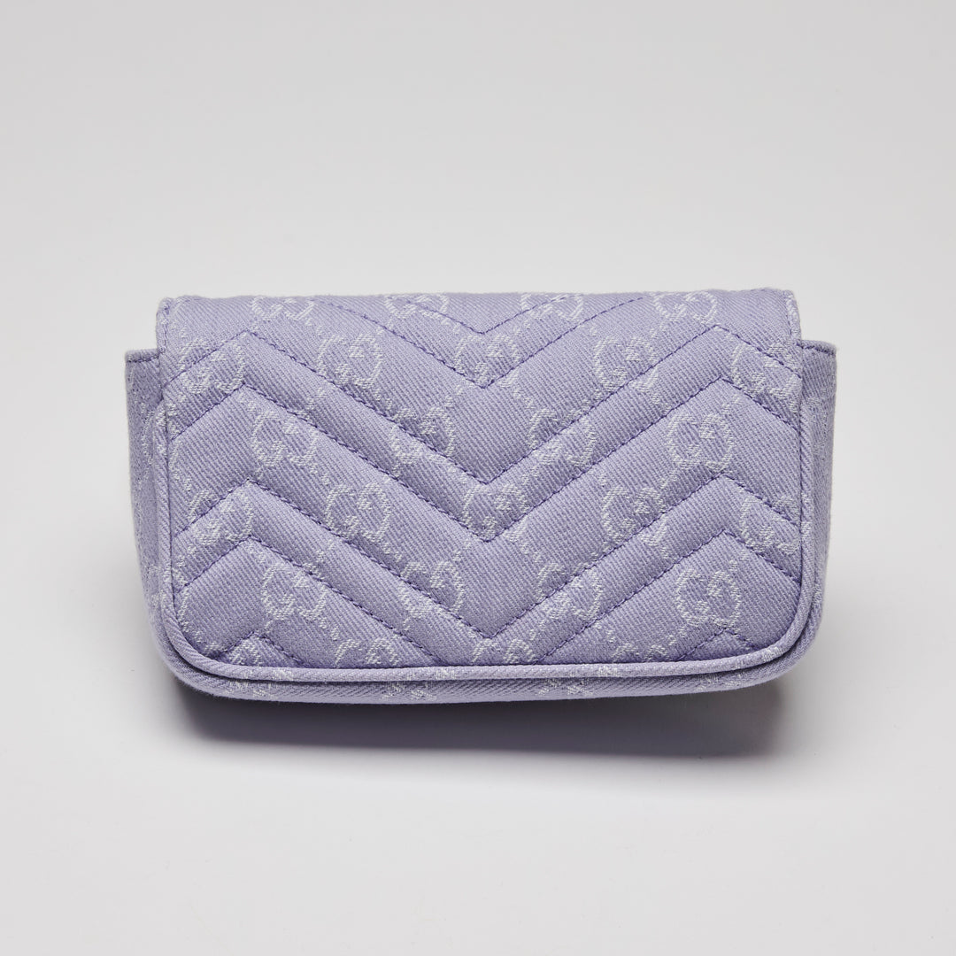 Gucci Purple Matelasse Denim GG Marmont Mini Crossbody bag