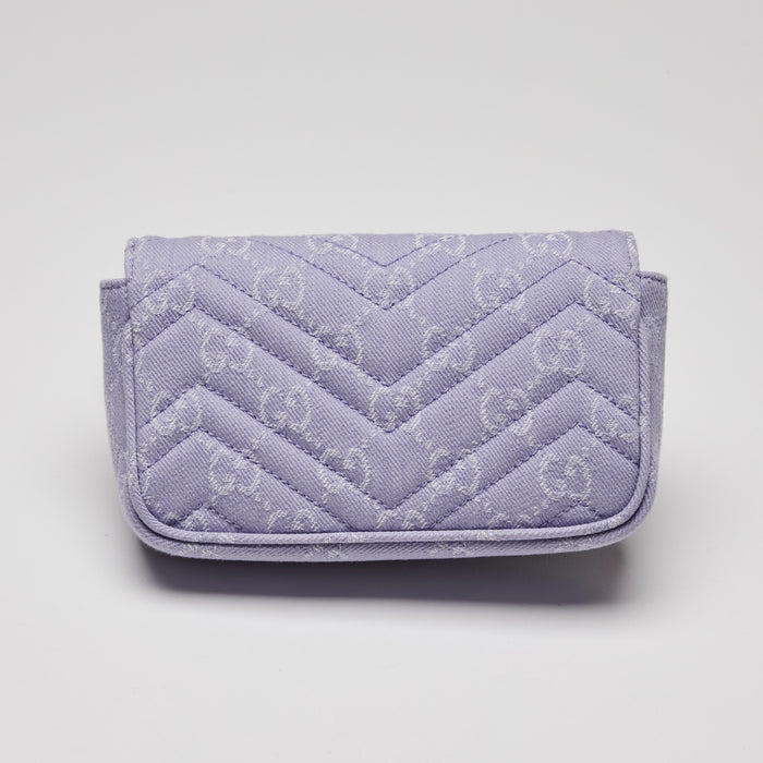 Gucci Purple Matelasse Denim GG Marmont Mini Crossbody bag