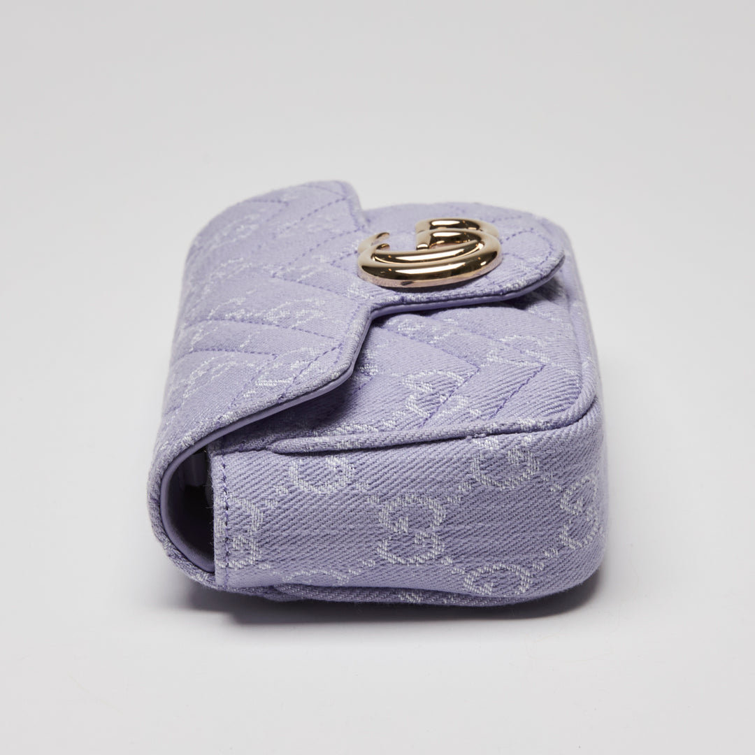 Gucci Purple Matelasse Denim GG Marmont Mini Crossbody bag