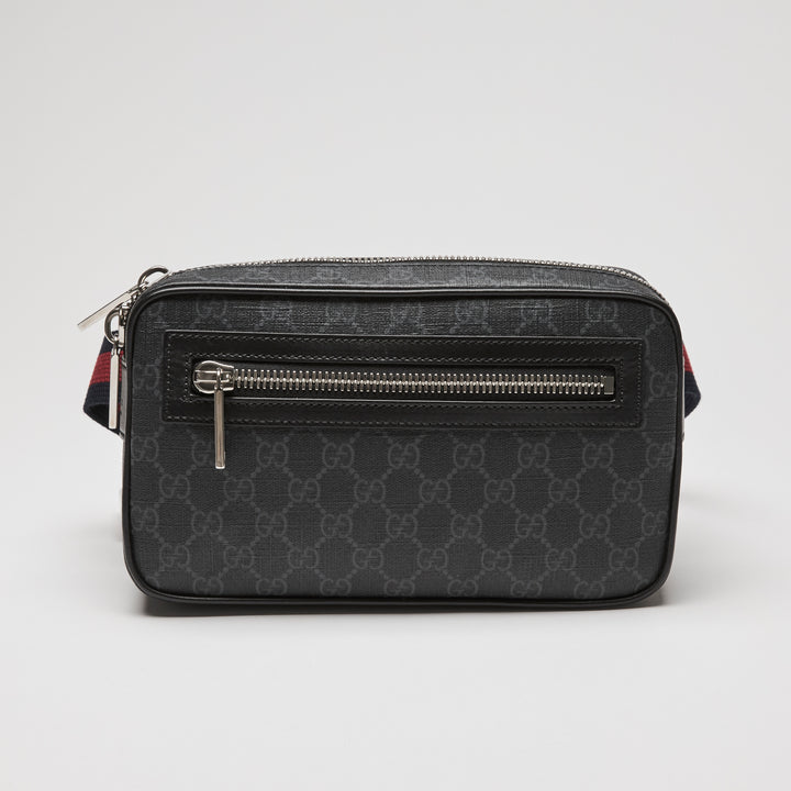 Gucci Black GG Supreme Canvas Belt Bag