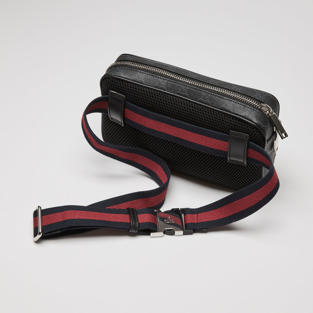 Gucci Black GG Supreme Canvas Belt Bag