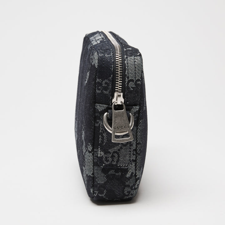 Gucci Navy Camouflage GG Denim Small Crossbody Bag