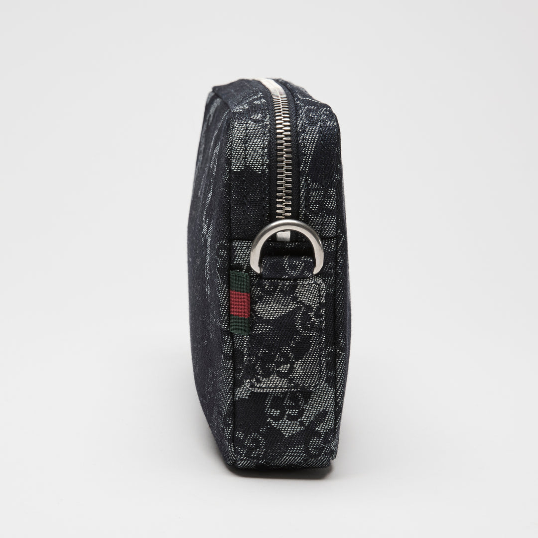 Gucci Navy Camouflage GG Denim Small Crossbody Bag