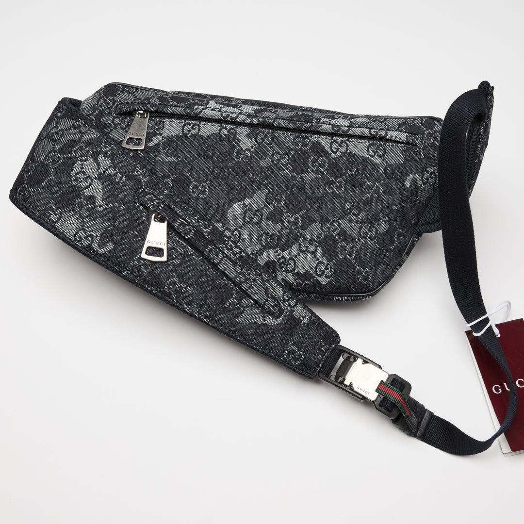 Gucci Navy Camouflage GG Canvas Belt Bag