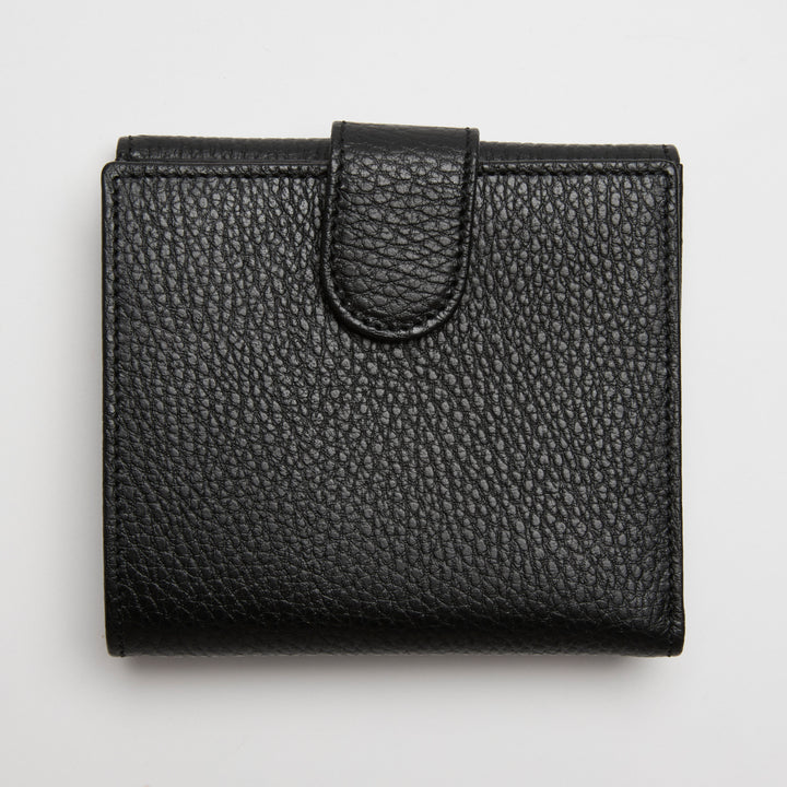 Gucci Black Grained Calf Leather Interlocking G Bifold Wallet