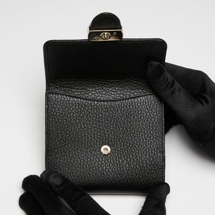 Gucci Black Grained Calf Leather Interlocking G Bifold Wallet