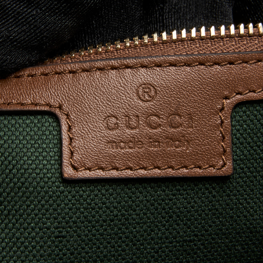Gucci Brown Monogram Canvas Ophidia Medium Boston Bag