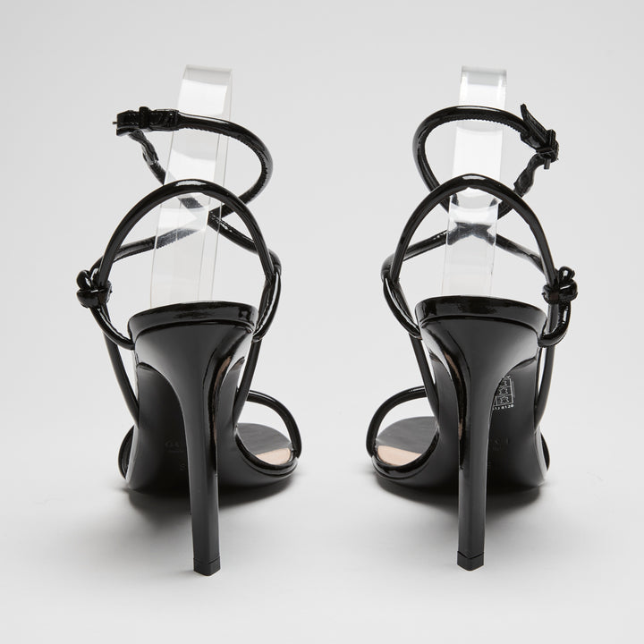 Gucci Black Patent Leather Ankle Strap Sandals Size 37