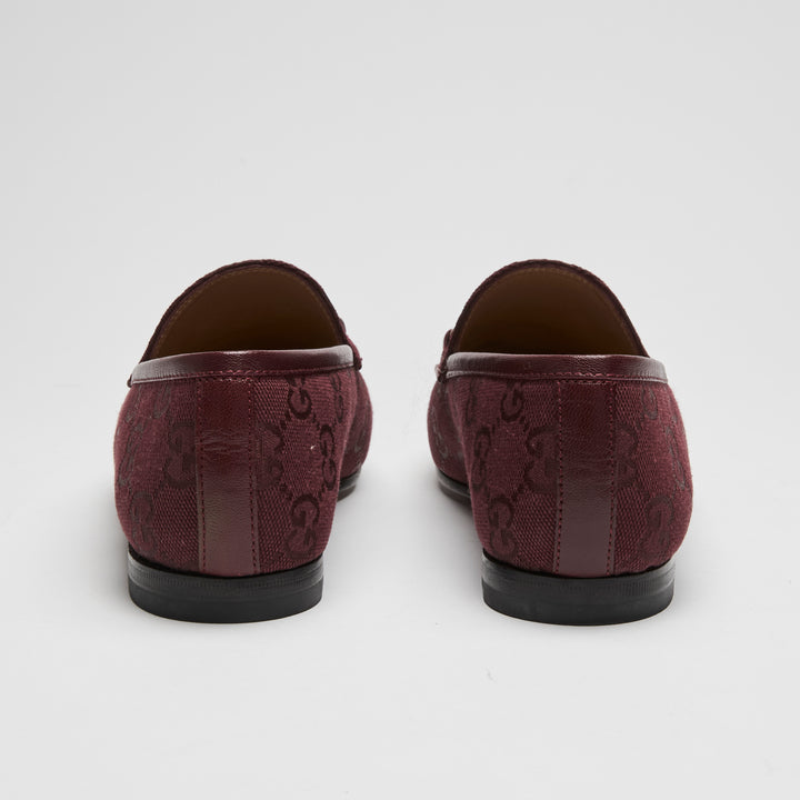 Gucci Burgundy GG Denim Loafers Size 36