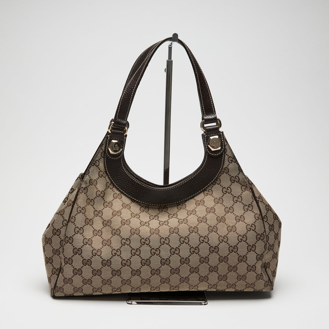 Gucci Beige GG Monogram Canvas Charmy Shoulder Bag