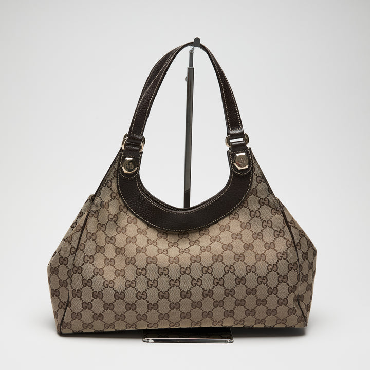 Gucci Beige GG Monogram Canvas Charmy Shoulder Bag