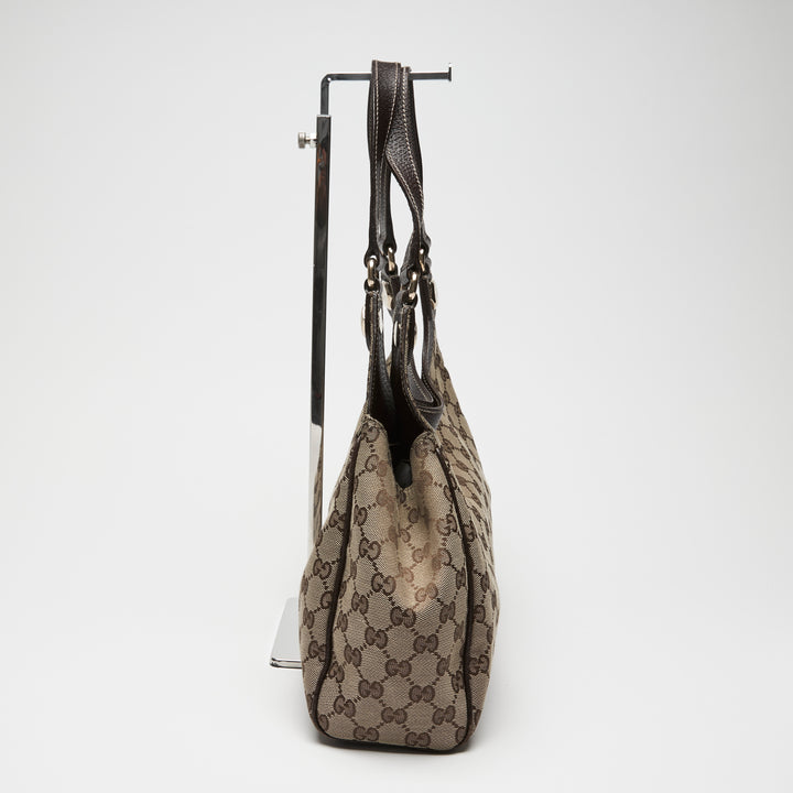 Gucci Beige GG Monogram Canvas Charmy Shoulder Bag