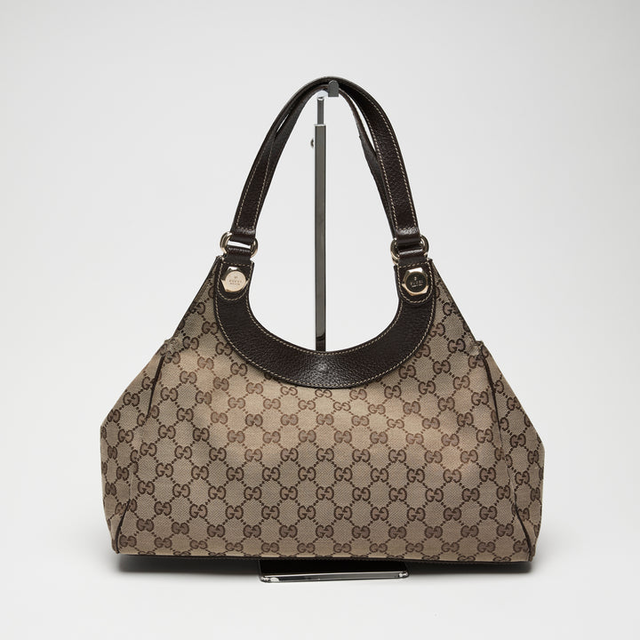 Gucci Beige GG Monogram Canvas Charmy Shoulder Bag