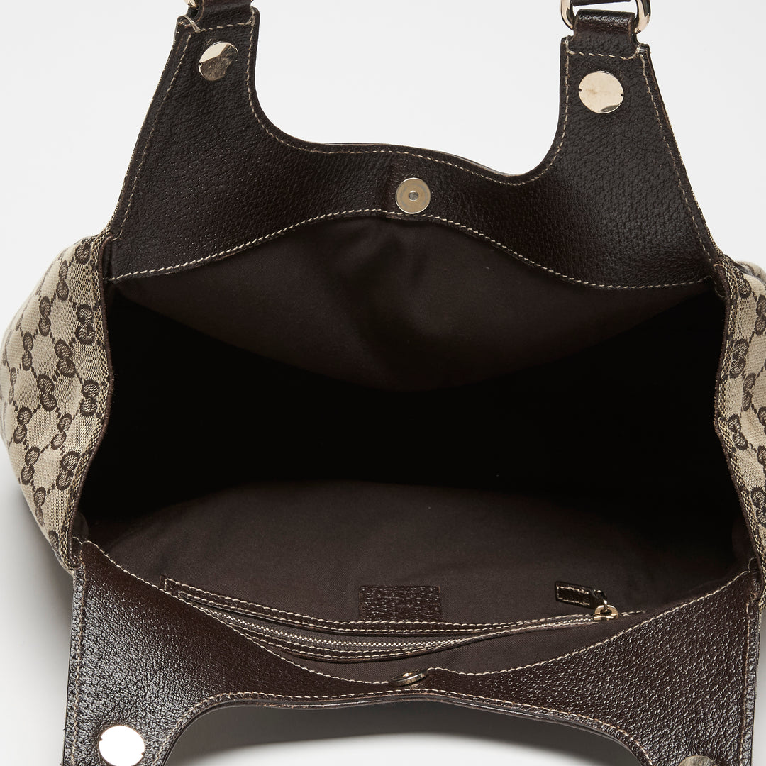 Gucci Beige GG Monogram Canvas Charmy Shoulder Bag