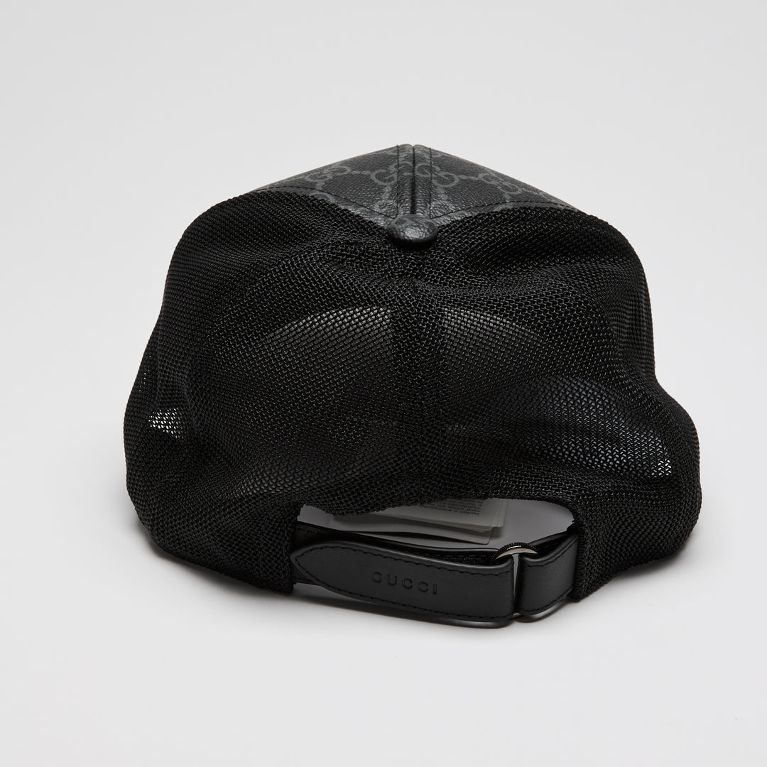 Gucci Black GG Supreme Canvas & Mesh Baseball Hat