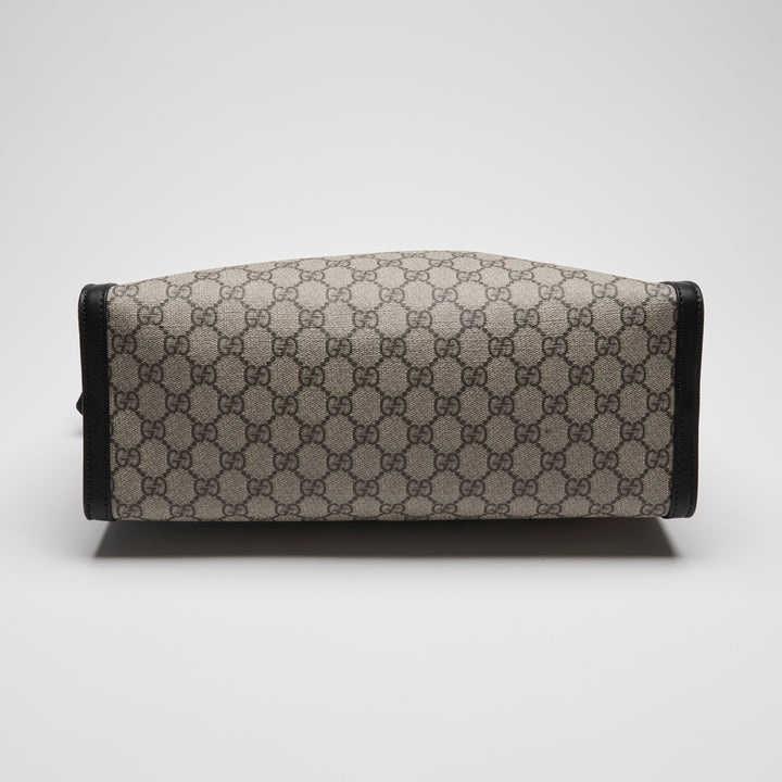 Gucci Beige GG Supreme Canvas Padlock Chain Tote Bag