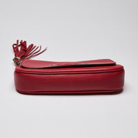 Gucci Pebbled Calfskin Medium Soho Flap Crossbody Vibrant Red