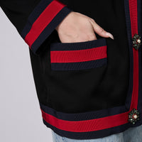 Gucci Black Blind For Love Tweed Jacket Size 48