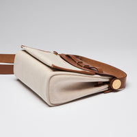 Hermes Hunter Cowhide and Ecru Toile Herbag Mini 20