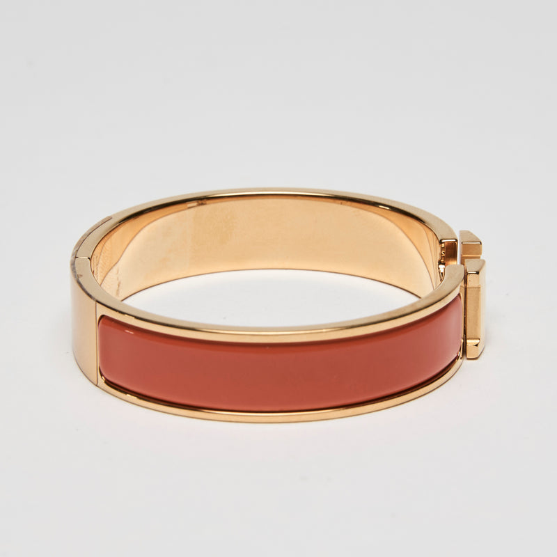 Hermes Gold Orange Fruite Clic H Bracelet
