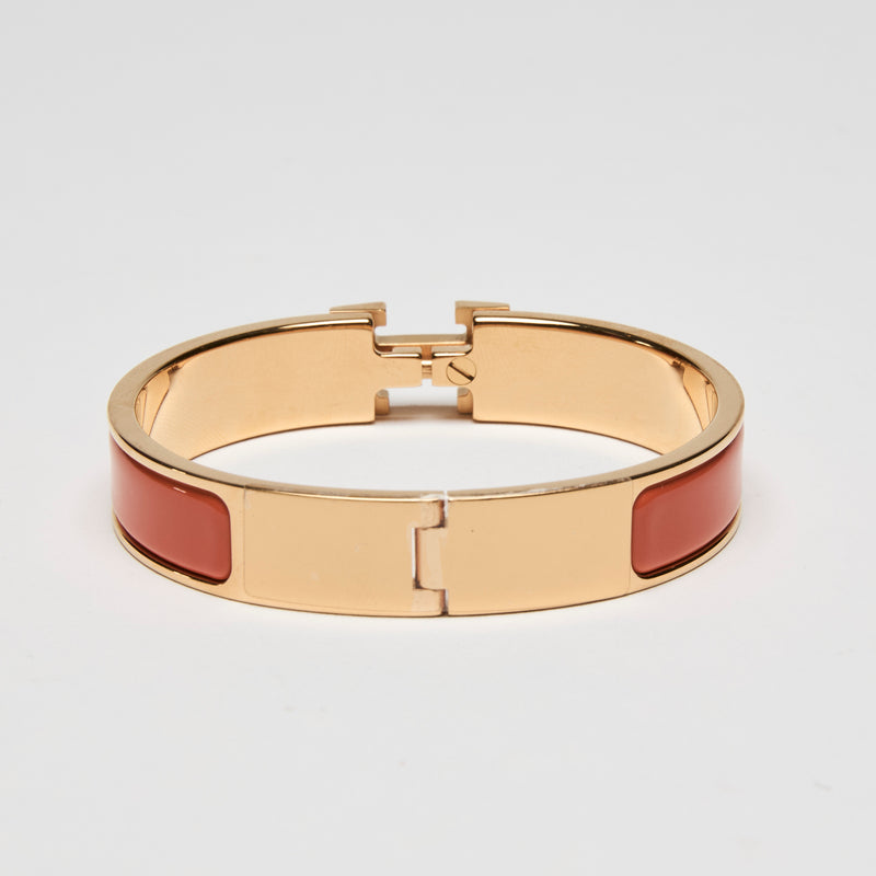 Hermes Gold Orange Fruite Clic H Bracelet