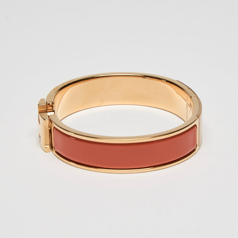 Hermes Gold Orange Fruite Clic H Bracelet