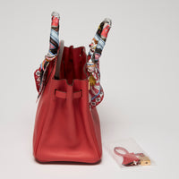 Hermes Rouge Tomate Swift Leather with Twilly Birkin 25