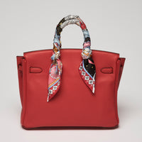 Hermes Rouge Tomate Swift Leather with Twilly Birkin 25