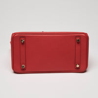 Hermes Rouge Tomate Swift Leather with Twilly Birkin 25