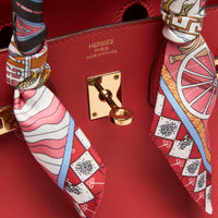 Hermes Rouge Tomate Swift Leather with Twilly Birkin 25