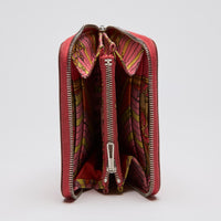 Pre-Loved Hermes Coral Zip Around Coing and Card Pouch (Interior)