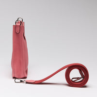 Hermes Rose En Cuir Mini Evelyn Crossbody Bag