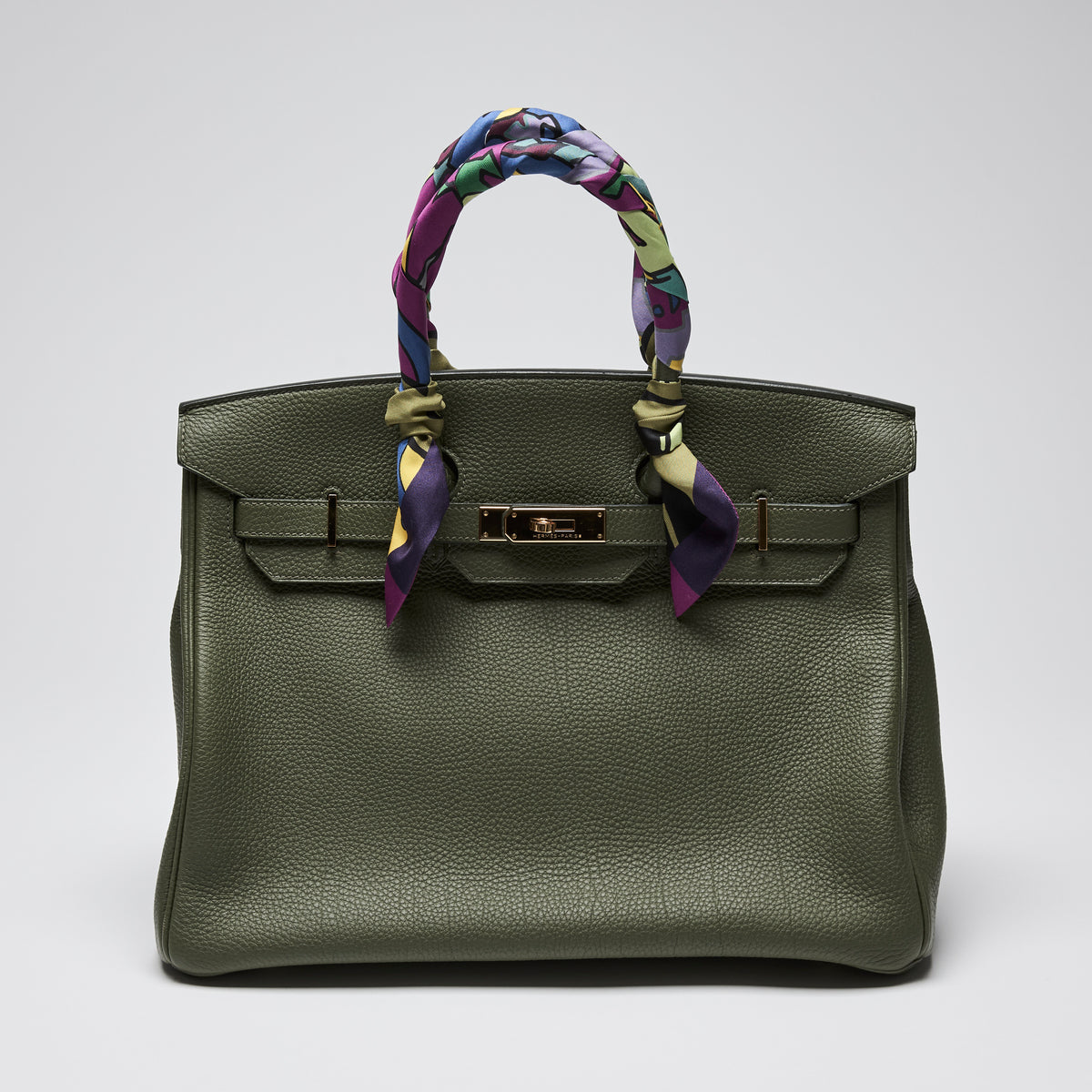 Hermes Green Canopee Clemence Leather Birkin 35