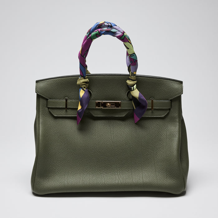 Hermes Green Canopee Clemence Leather Birkin 35