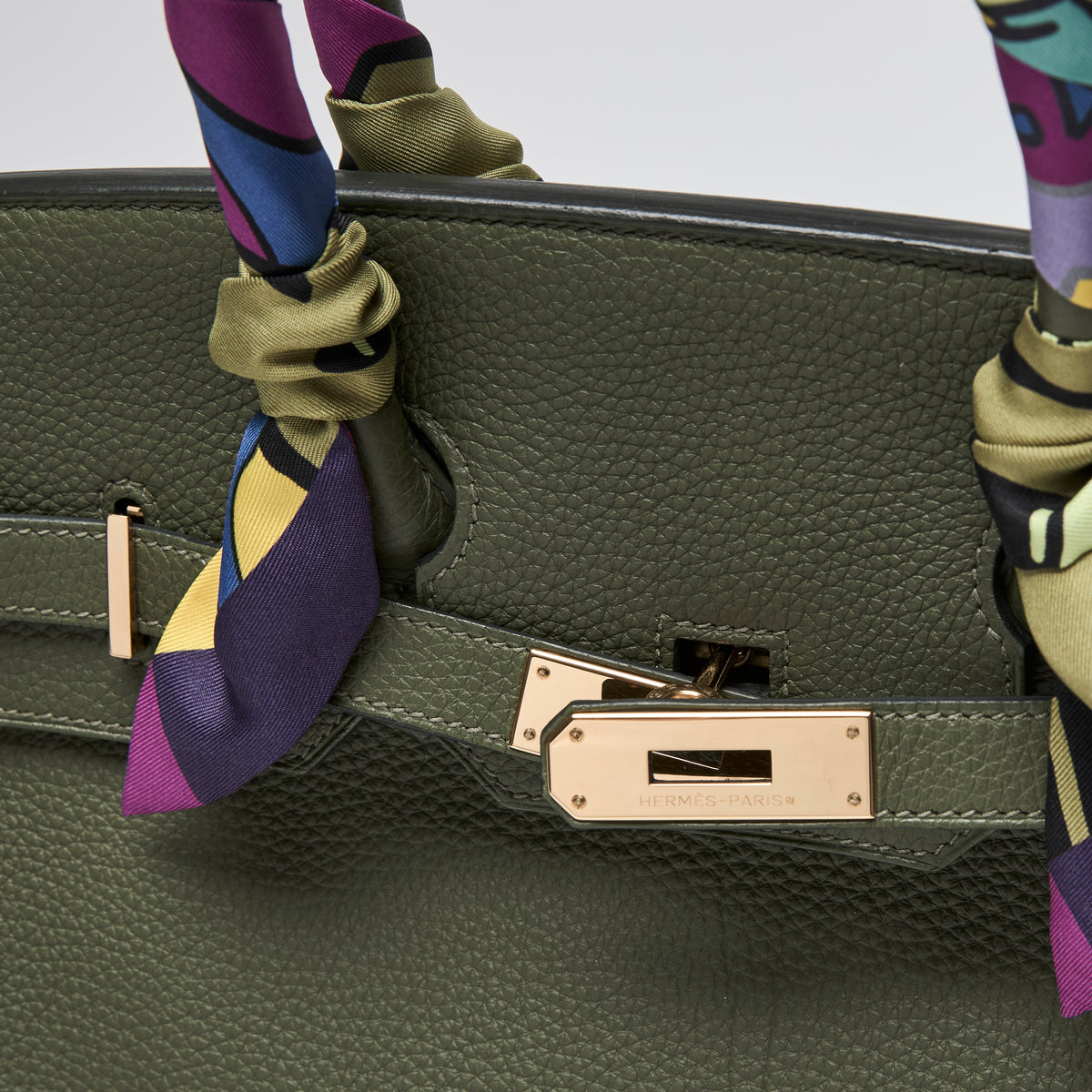 Hermes Green Canopee Clemence Leather Birkin 35