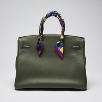 Hermes Green Canopee Clemence Leather Birkin 35