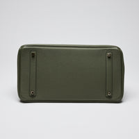 Hermes Green Canopee Clemence Leather Birkin 35