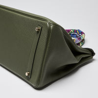 Hermes Green Canopee Clemence Leather Birkin 35