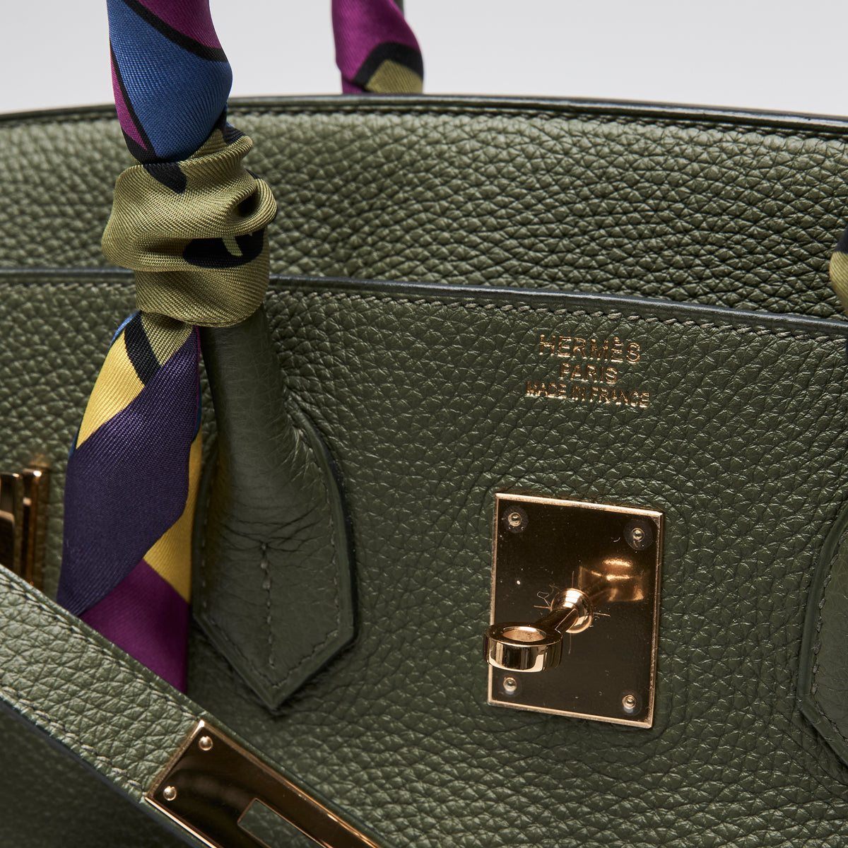 Hermes Green Canopee Clemence Leather Birkin 35