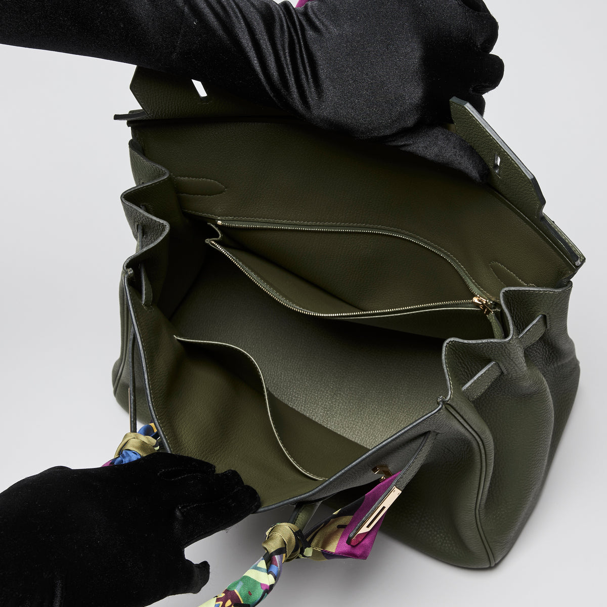 Hermes Green Canopee Clemence Leather Birkin 35