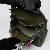 Hermes Green Canopee Clemence Leather Birkin 35