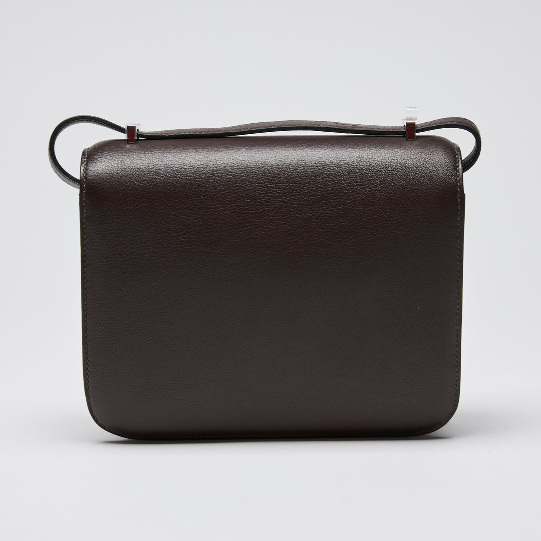 Hermes Burgundy Sellier Swift Leather Mini Constance 18