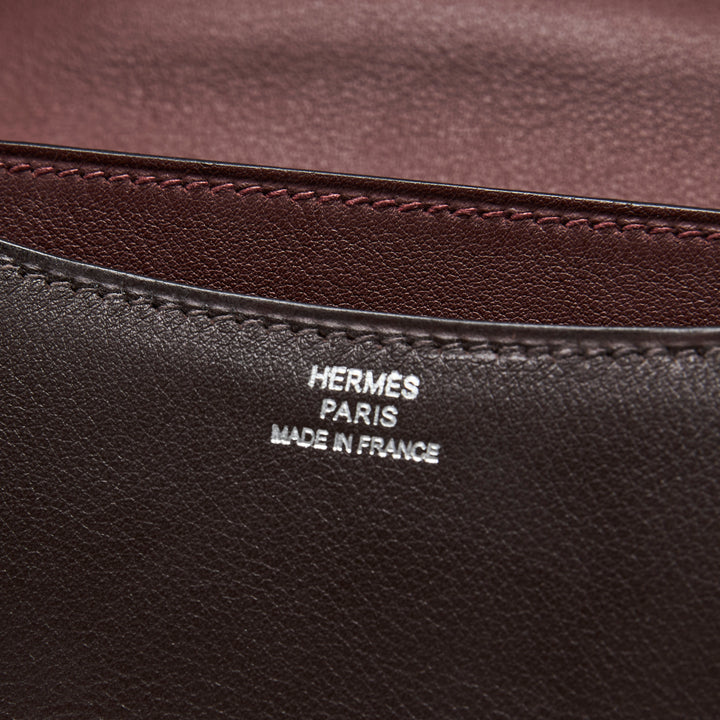 Hermes Burgundy Sellier Swift Leather Mini Constance 18