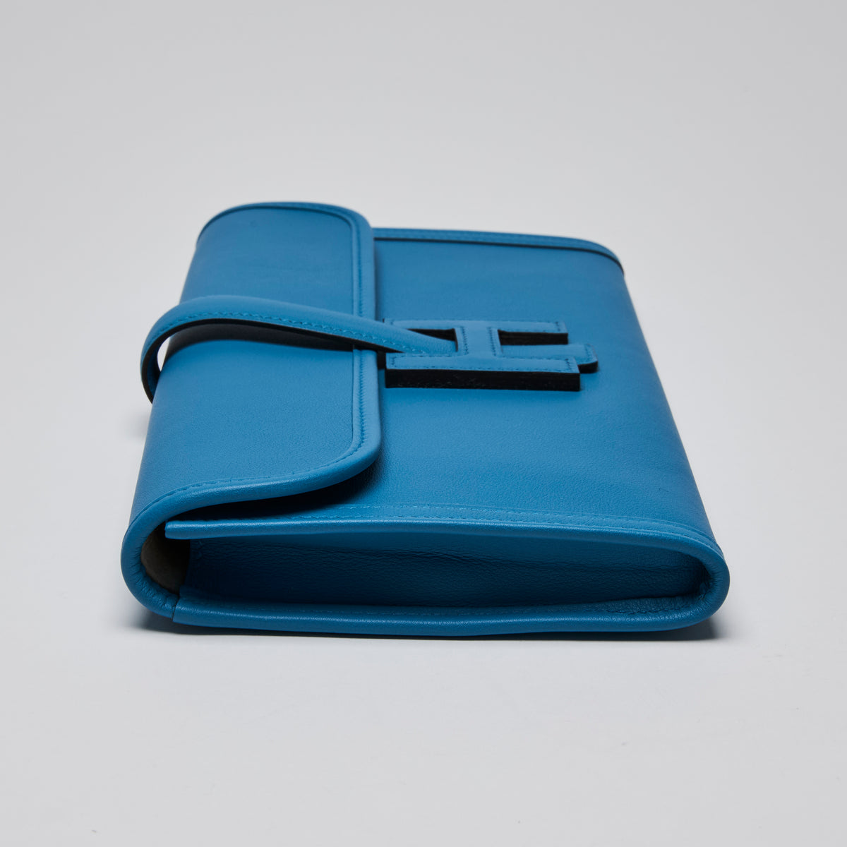 Hermes Blue Swift Leather Jige Elan Clutch 29